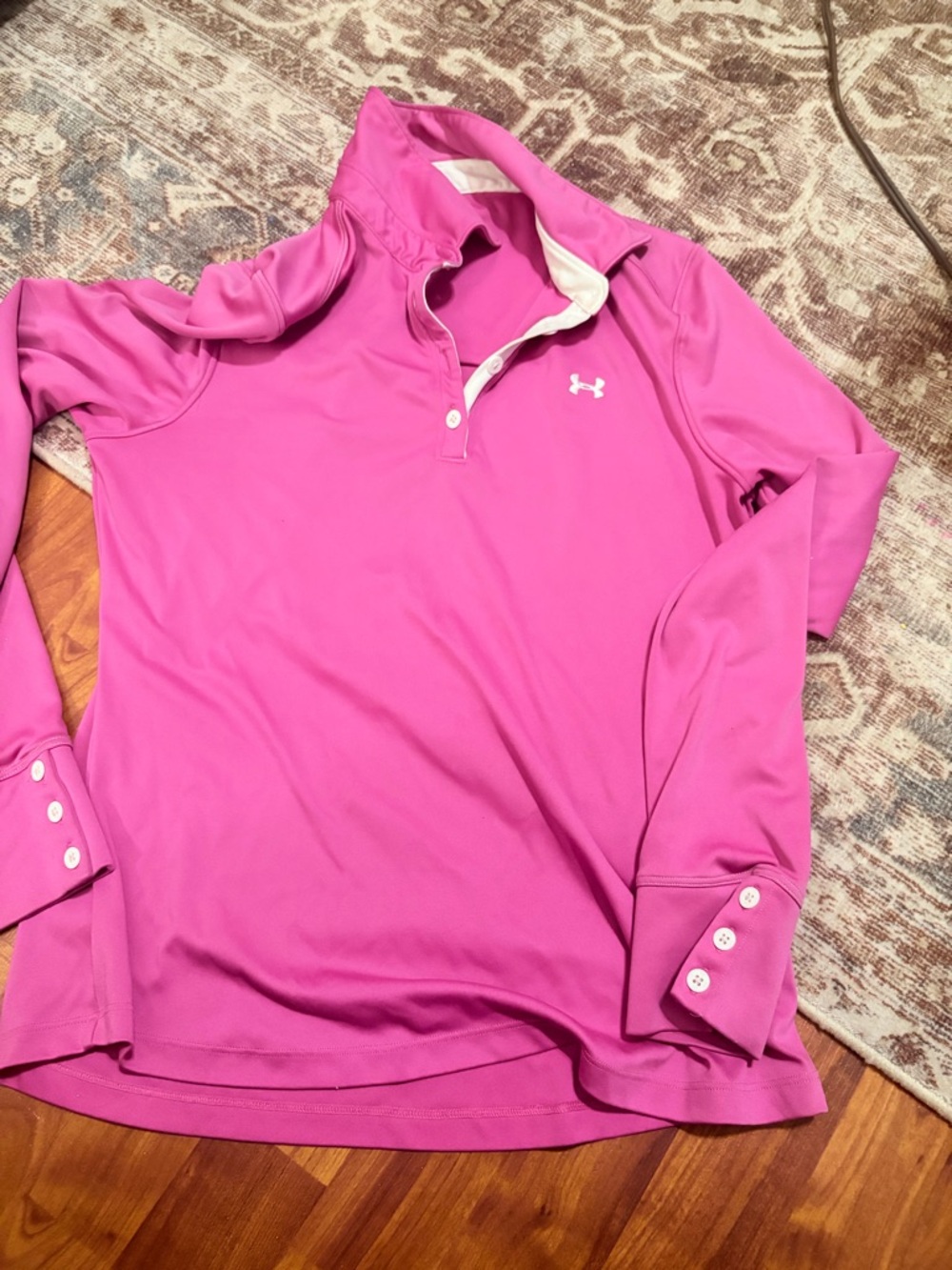 Under Armour Women's Pink Button Down Performance Top